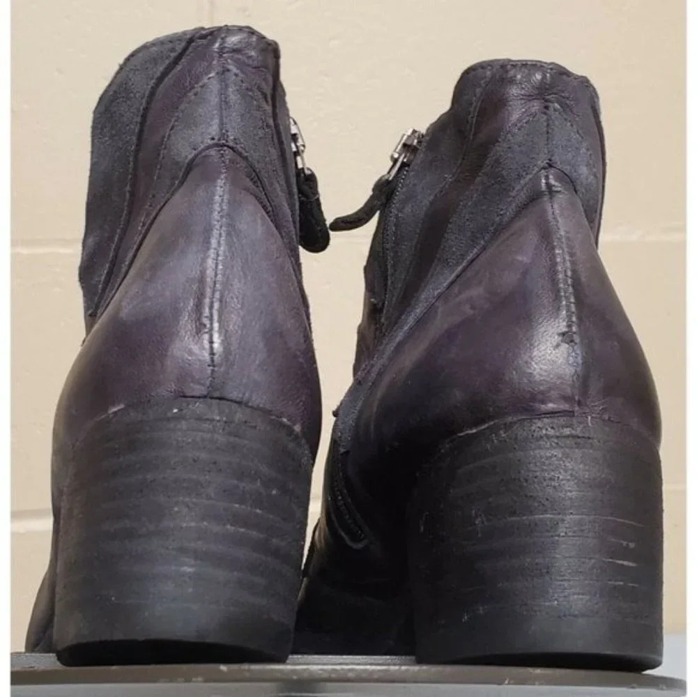 Gidigio Size 38 Charcoal Gray Leather w/ Suede Bootie / Ankle Booties  Italy EUC - Picture 4 of 12